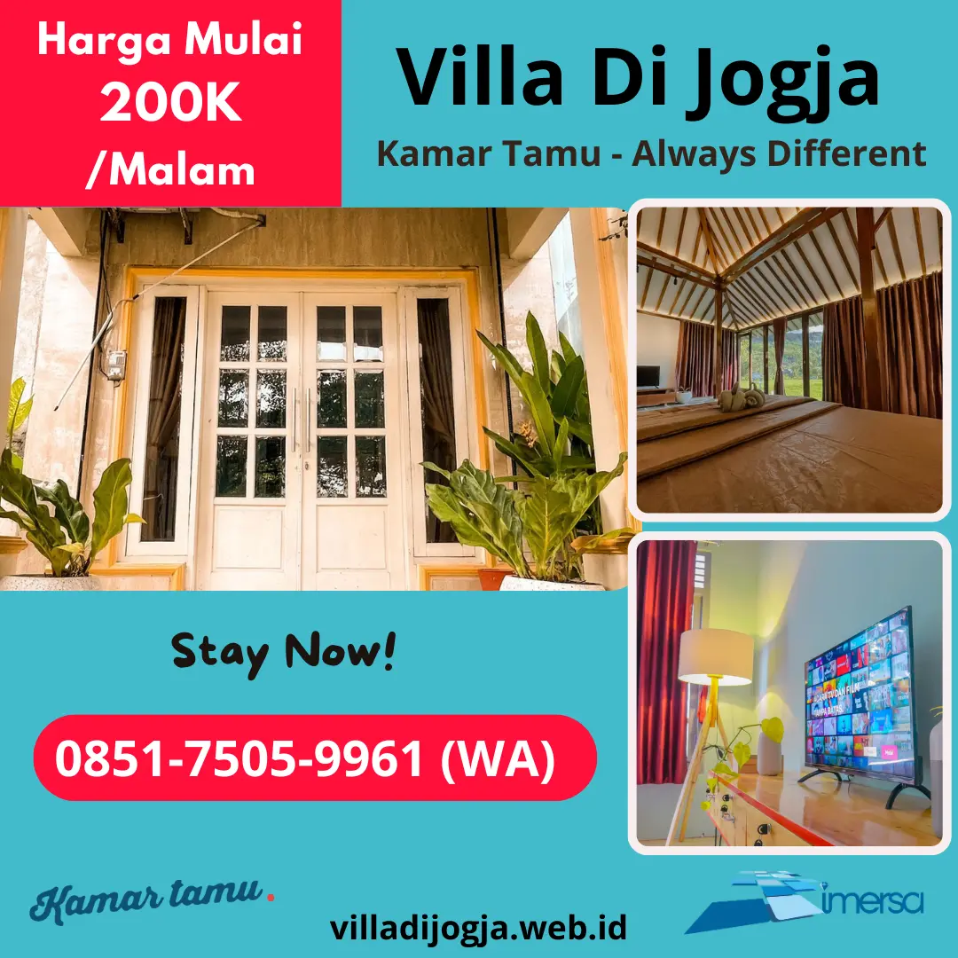 Hidden Gem Villa Jogja, Hidden Gem Villa Daerah Jogja, Villa Murah di Jogja, Villa Jogja, Villa Terbaik di Jogja, Villa Cantik Jogja, Villa Hidden Gem Jogja