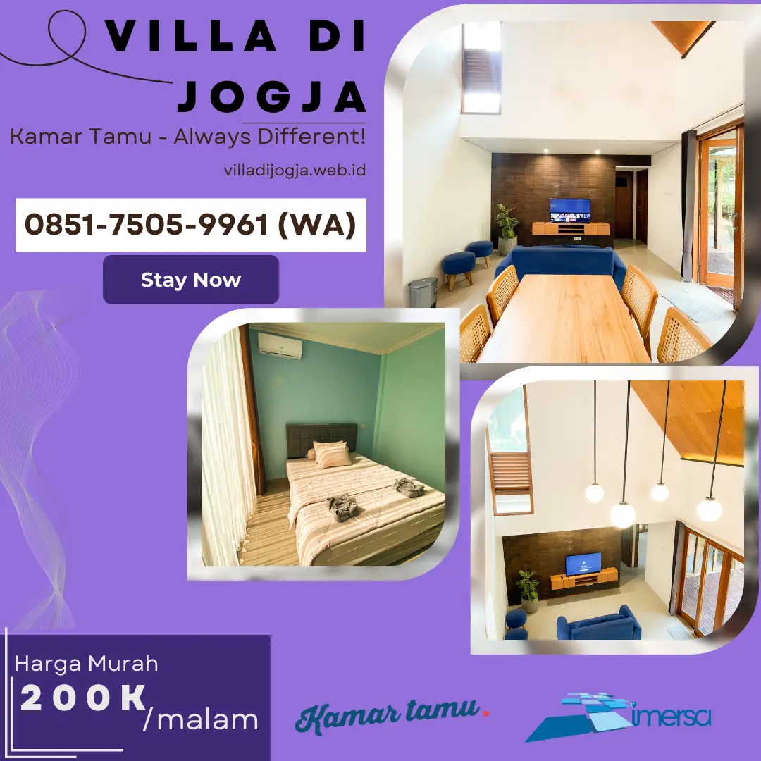 Villa di Sleman Jogja, Villa Murah di Sleman, Villa 8 Kamar di Jogja, Villa Sleman Jogja, Homestay di Sleman Yogyakartaa