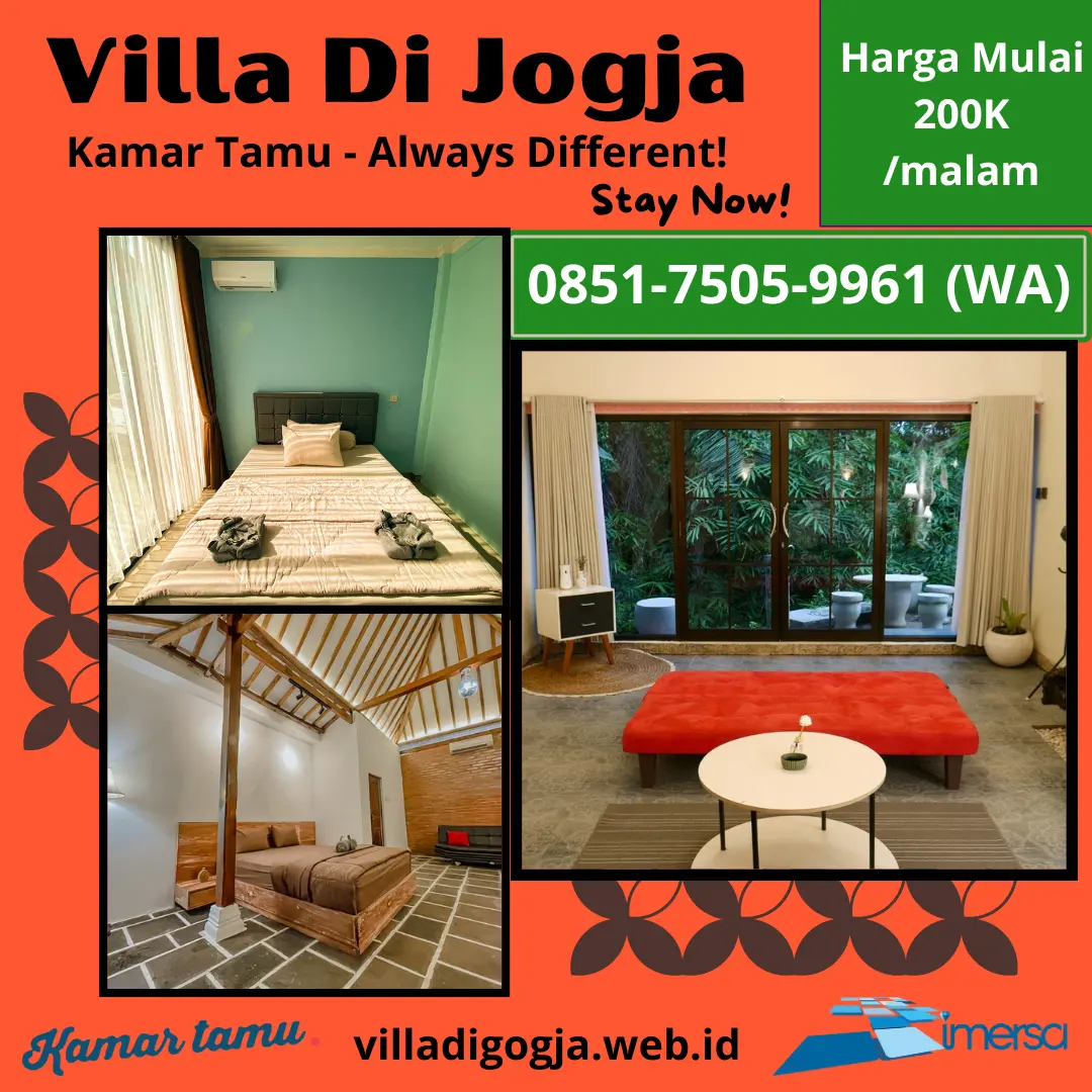 Villa Jogja 5 Kamar, Villa Jogja 5 Kamar, Villa Jogja 10 Kamar, Villa Jogja 40 Orang, Villa Jogja 7 Kamar, Villa Jogja 50 Orang, Villa Jogja 8 Kamar, Villa Jogja 20 Orang, Villa Jogja 6 Kamar, Villa Jogja 10 Orang